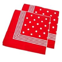 Trendoz Boeren zakdoek - 2x stuks - rood - met stippen - 55 x 55 cm - cowboys - farmers - stof