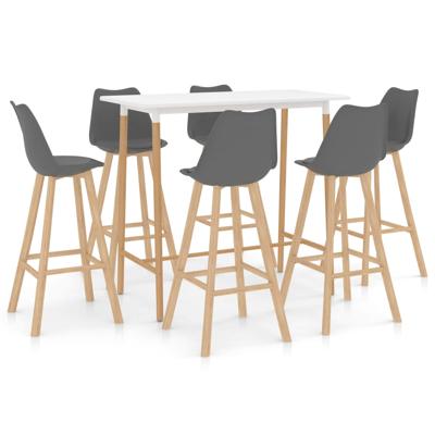 vidaXL 7-delige Barset grijs