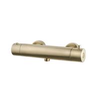 Douchekraan Wiesbaden Cool Touch Thermostatisch Opbouw Rond Geborsteld Goud 2 Greeps