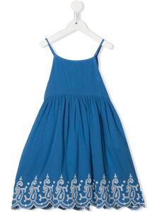 Ralph Lauren Kids robe mi-longue en coton à motif cachemire - Bleu