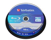 Verbatim 43746 BD-R enkellaags, 6x brandsnelheid, bedrukbare oppervlakte Scratchguard Plus, 10 Pack Spindle, 50 GB