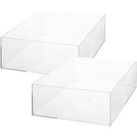 Set van 2x stuks sieraden/make-up houder/box rechthoek 25,5 x 8,5 cm van kunststof