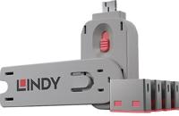 Lindy USB Port Blocker - Pack 4, Colour Code: Pink toegangscontrolesysteem