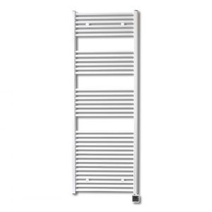 Sanicare elektrische design radiator 45x172cm wit met Bluetooth en thermostaat rechts zwart