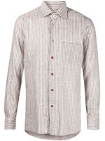 Kiton chemise rayées à manches longues - Marron - thumbnail