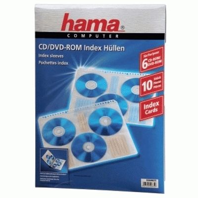 Hama 6-voudig CD/DVD-ordnerhoes 6 CDs/DVDs/Blu-rays Kunststof Transparant wit 10 stuk(s) (b x h x d) 238 x 1 x 295 mm 49835
