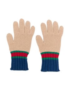 Gucci Kids gants en laine à rayures - Tons neutres