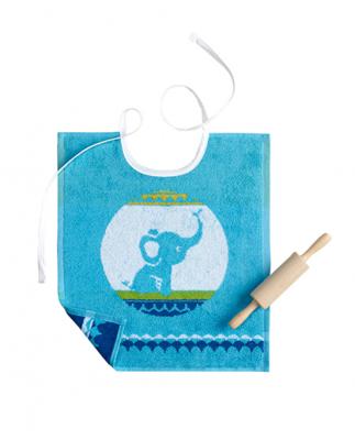 De Witte Lietaer slabbetje Tantor junior 32 x 40 cm katoen