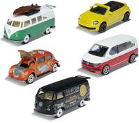 Majorette miniatuurvoertuigen Volkswagen 7,5 cm staal 5 delig