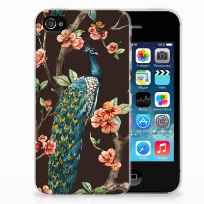 Apple iPhone 4 | 4s TPU Hoesje Pauw met Bloemen