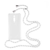 Shop4 - Xiaomi Mi 9T Hoesje - Zachte Back Case met Koord Multi Wit