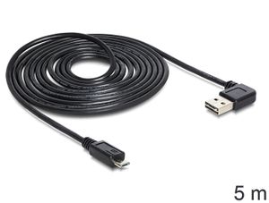 Delock 83385 Kabel EASY-USB 2.0 Type-A male haaks links/rechts > USB 2.0 Type Micro-B male 5 m