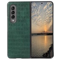 Lunso - Samsung Galaxy Z Fold4 - Croco patroon cover hoes - Groen - thumbnail