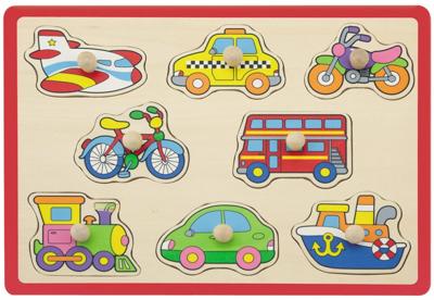 Jouéco vormenpuzzel Voertuigen junior hout 8 stukjes