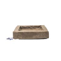 Let's Sleep Comfy Cushion Hondenkussen, hondenmand, verhoogde rand, schuim, 60 x 50 x 12 cm, M, taupe