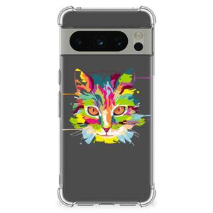 Google Pixel 8 Pro Stevig Bumper Hoesje Cat Color