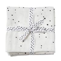 Done by Deer hydrofiele wikkeldekens 120x120 Dreamy dots (set van 2) Black/White
