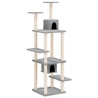Bussandri Exclusive - Kattenmeubel met sisal krabpalen 176 cm lichtgrijs