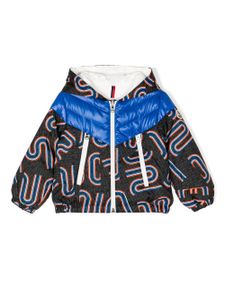 Moncler Enfant doudoune à logo imprimé - Bleu