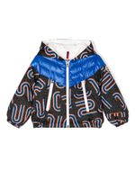 Moncler Enfant doudoune à logo imprimé - Bleu - thumbnail