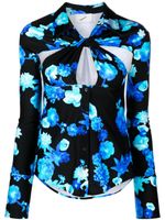 Coperni chemise à fleurs - Noir