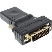 InLine 17660W (HDMI-aansluiting naar DVI stekker adapter (flexibele hoek, vergulde contacten, 4K2K compatibel) zwart