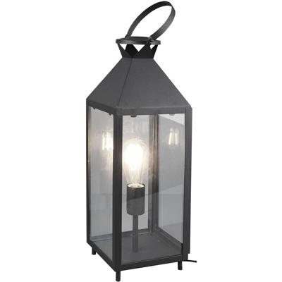 Led Tafellamp - Tafelverlichting - Trion Fala Xl - E27 Fitting - Rechthoek - Mat Zwart - Aluminium