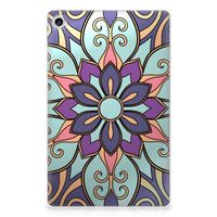 Lenovo Tab M10 Plus (3e generatie) Siliconen Hoesje Purple Flower - thumbnail