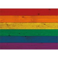 Vintage poster met vlag regenboog LBGT 84 cm   -