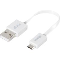 Akasa USB-kabel USB 2.0 USB-A stekker, USB-micro-B stekker 0.15 m Wit Zeer flexibel, Vergulde steekcontacten, UL gecertificeerd AK-CBUB16-15WH - thumbnail