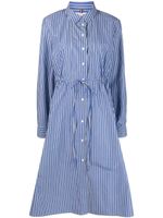 Tommy Hilfiger robe-chemise mi-longue à rayures - Bleu - thumbnail