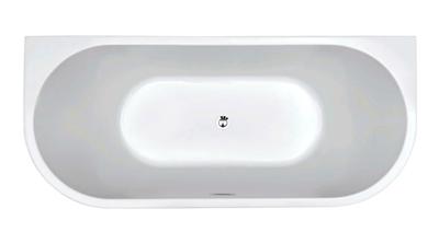 Wiesbaden Wall half-vrijstaand acryl ligbad 170x75+waste wit Wiesbaden Wall half-vrijstaand acryl ligbad 170x75+waste wit