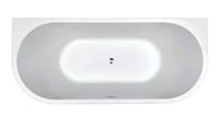 Wiesbaden Wall half-vrijstaand acryl ligbad 170x75+waste wit