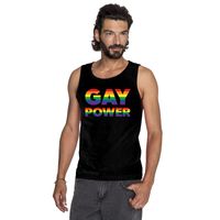 Zwart Gay Power pride tanktop / mouwloos shirt heren 2XL  -