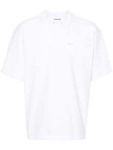 sacai t-shirt en coton à détails de coutures - Blanc