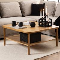 Salontafel Veerle Vierkant Eiken Fineer Naturel - Giga Living - thumbnail