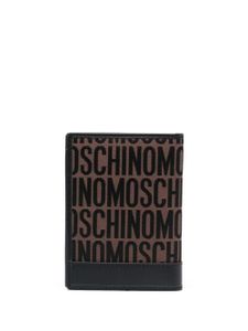 Moschino portefeuille pliant à logo en jacquard - Marron