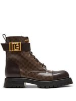 Balmain bottines Romy Rangers à motif monogrammé - Marron - thumbnail