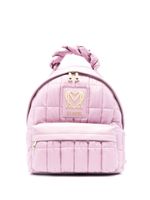 Love Moschino sac à dos matelassé à plaque logo - Violet