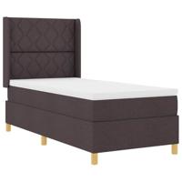 vidaXL Boxspringbed met matras en LED stof donkerbruin 100x200 cm