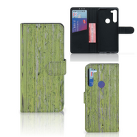 Motorola G8 Power Book Style Case Green Wood - thumbnail