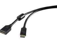 Renkforce DisplayPort Verlengkabel DisplayPort stekker, DisplayPort bus 1.80 m Zwart RF-4229025 Vergulde steekcontacten, Met Ferrietkern DisplayPort-kabel