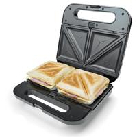 Korona XXL Tosti-apparaat Anti-aanbaklaag, Controlelampje, Inklapbaar RVS, Zwart