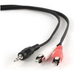 Gembird 5m, 3.5mm/2xRCA, M/M audio kabel Zwart, Rood, Wit