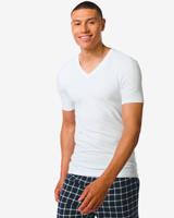 HEMA Heren T-shirt Regular Fit V-hals Anti-transpiratie Wit (wit)