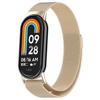By Qubix - Milanese band - Vintage goud - Compatible met Xiaomi Smart Band 8 & 9 - Compatible Xiaomi bandje