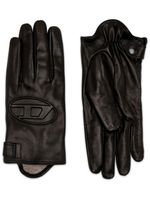 Diesel gants G-Reies en cuir - Noir