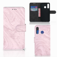 Huawei P30 Lite (2020) Bookcase Marble Pink - Origineel Cadeau Vriendin