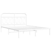 vidaXL Bedframe met hoofdbord metaal wit 140x190 cm