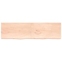 The Living Store Wandplank Eikenhout - 220 x 60 x 4 cm - Rustieke stijl - Handgemaakt - Natuurlijke rand